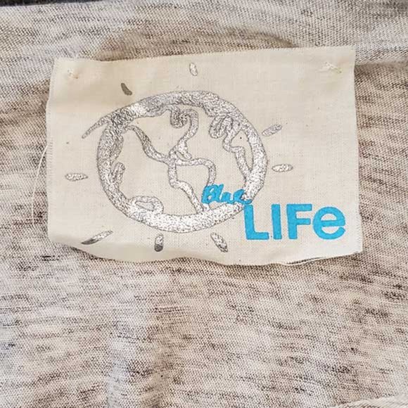 Blue Life Side-Knot Tee heathered Medium, NWOT - Picture 5 of 5